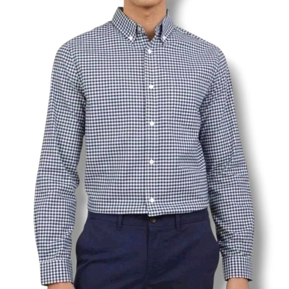 Ben Sherman Oxford Long Sleeve Shirt Navy Gingham